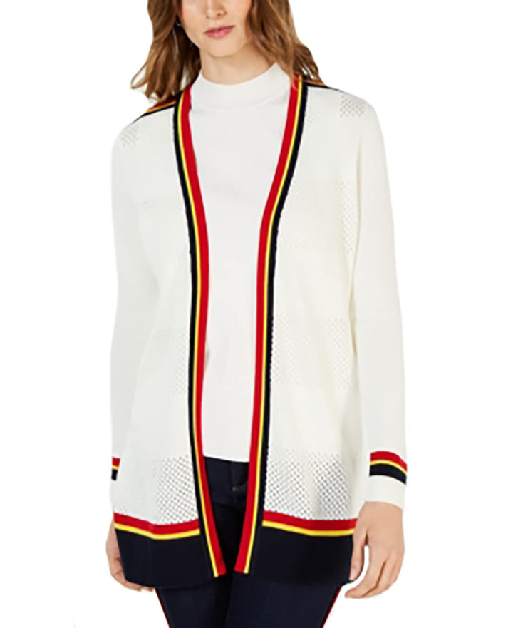 Varsity-Stripe Cardigan Sweater