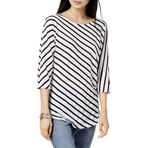 Petite 3/4 Sleeve Striped T-Shirt