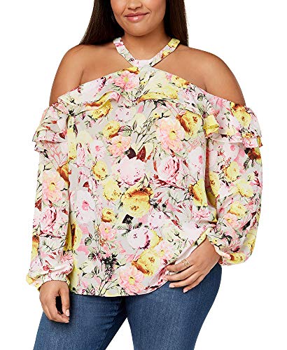 I.N.C. Plus Size Cold-Shoulder Halter Blouse