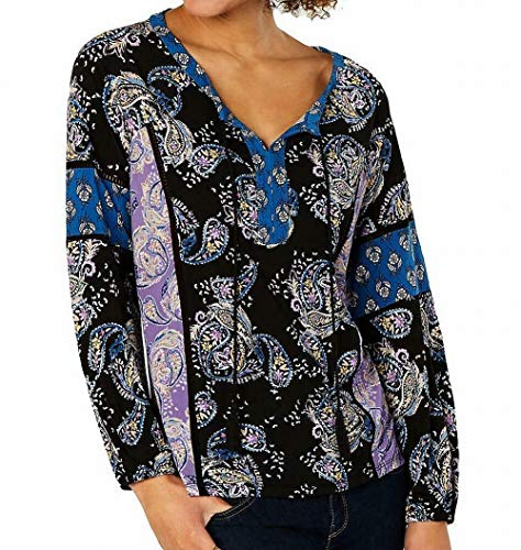 Plus Size Paisley-Print Peasant Top