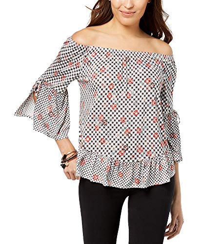 Style & Co Petite Printed Off The Shoulder Top