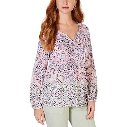 Style & Co Petite Printed Babydoll Blouse