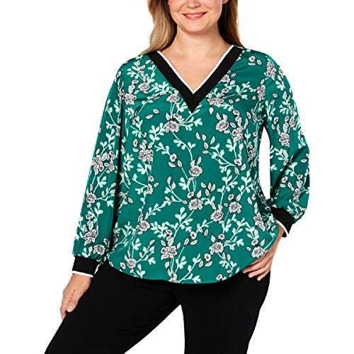 Alfani Plus Size Floral Print V Neck Top