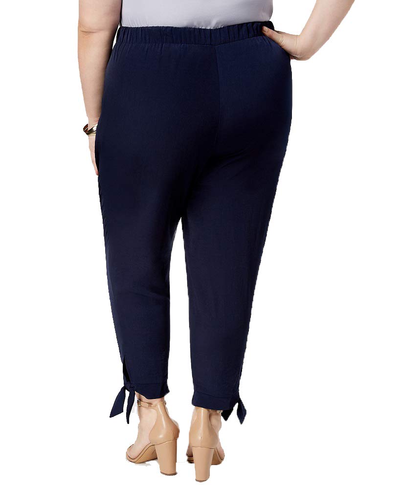 NY Collection Plus Petite Plus Size Tapered Tie Hem Pants
