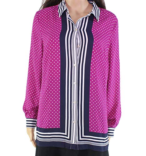Charter Club Border Stripe Dot Print Blouse