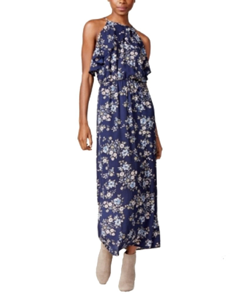 Maison Jules Printed Flounce Maxi Dress