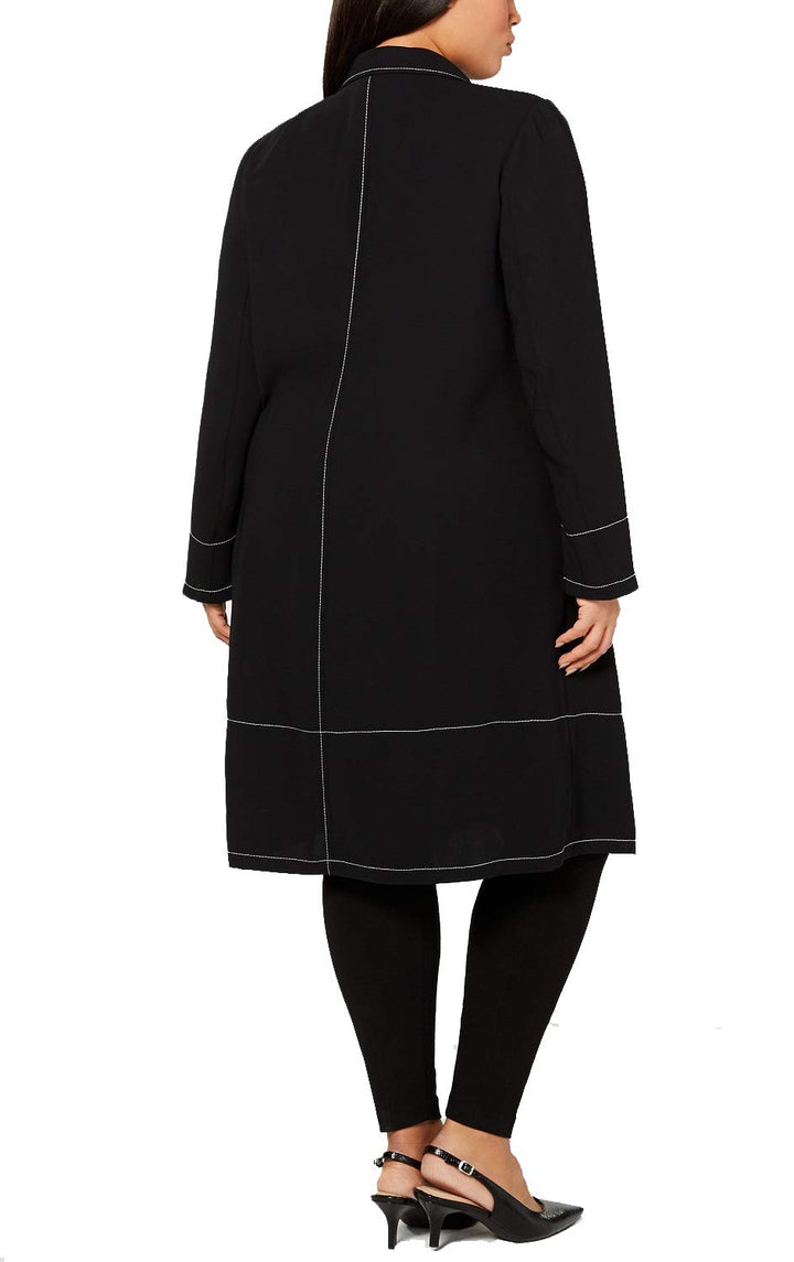 Plus Size Contrast-Stitch Jacket