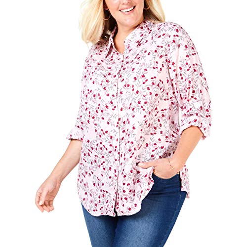 Charter Club Plus Size Linen Utility Shirt