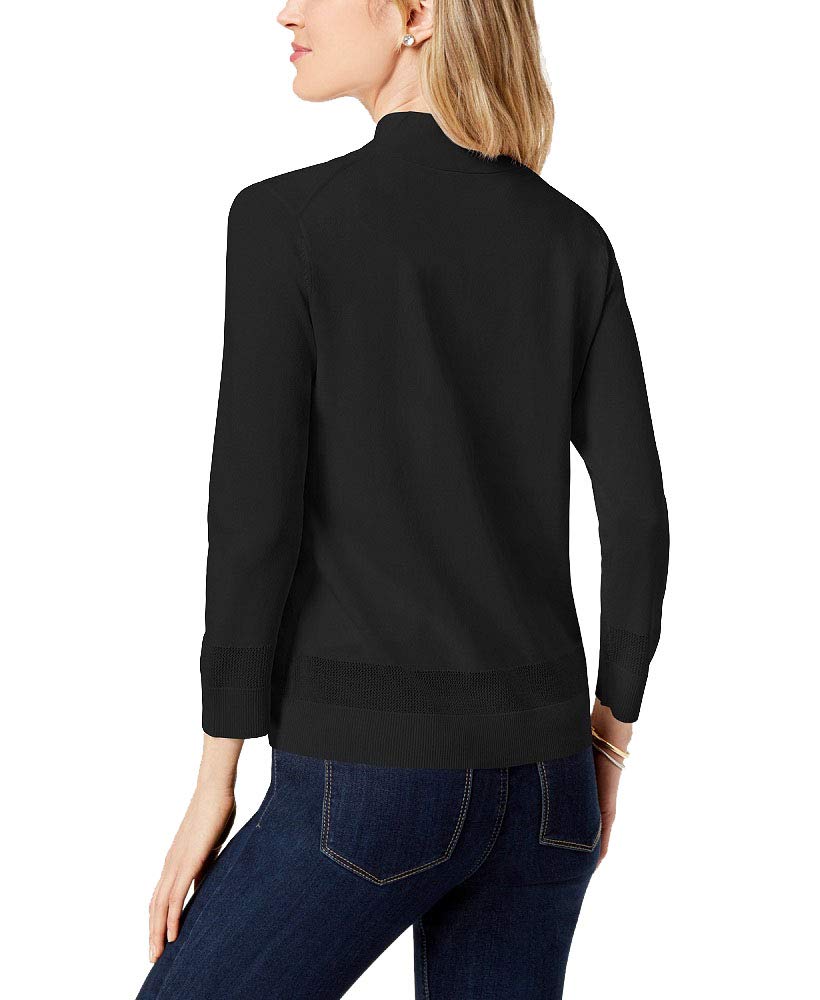 Charter Club Perforated 3/4 Sleeve Cardigan