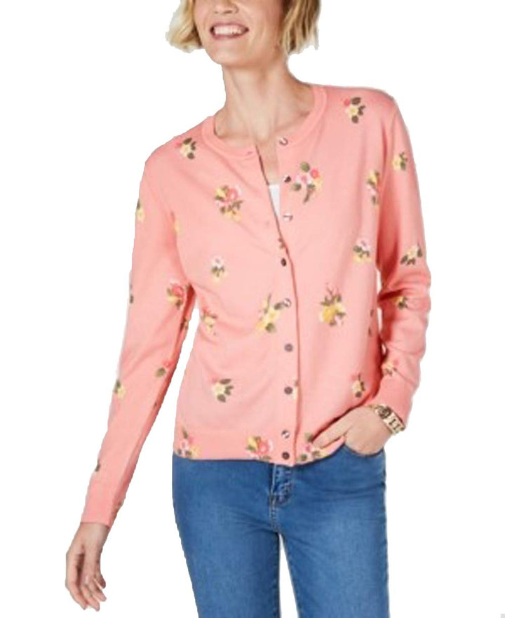 Karen Scott Floral Print Cardigan