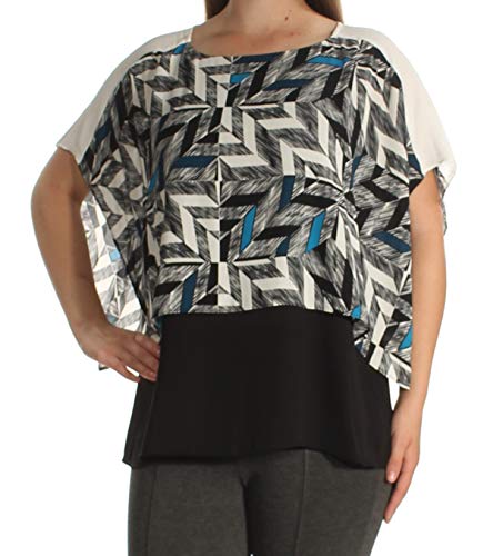 Alfani Windowpane Poncho Top