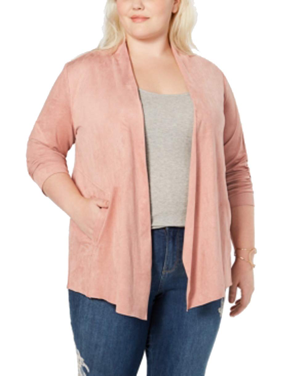 Plus Size Faux-Suede Draped-Front Jacket