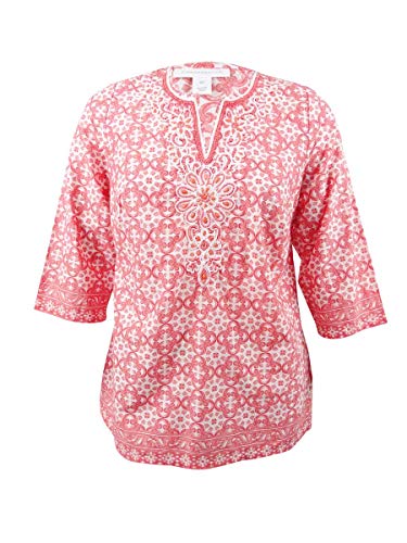 Charter Club Plus Size Cotton Beaded Tunic
