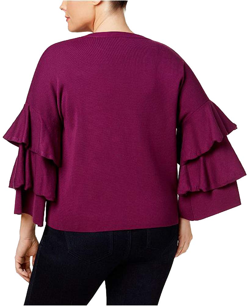 NY Collection Petite Plus Size Ruffled Bell Sleeve Sweater