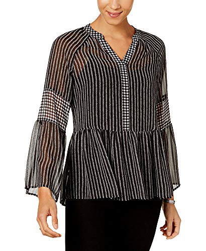 Style & Co Petite Striped Semi Sheer Top