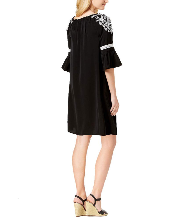 Charter Club Embroidered Bell Sleeve Dress