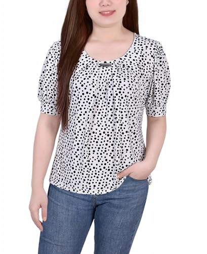 Petite Printed Balloon Sleeve Top