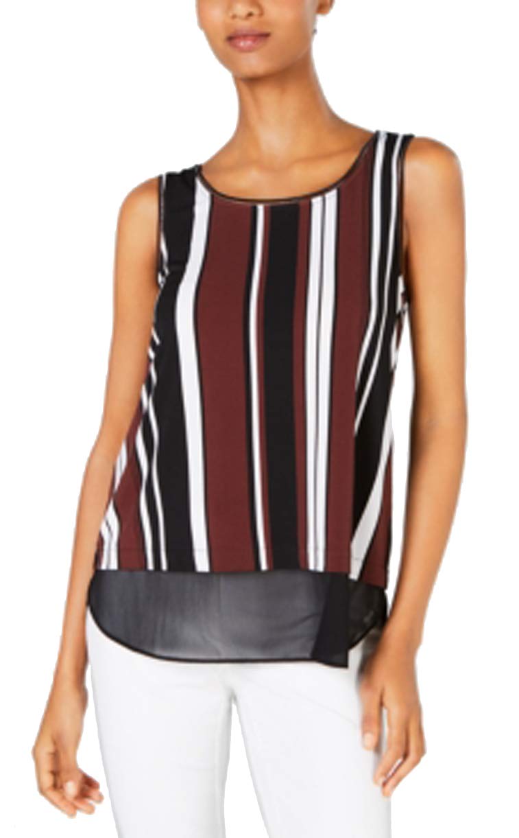 Alfani Petite Printed Woven Hem Sleeveless Top
