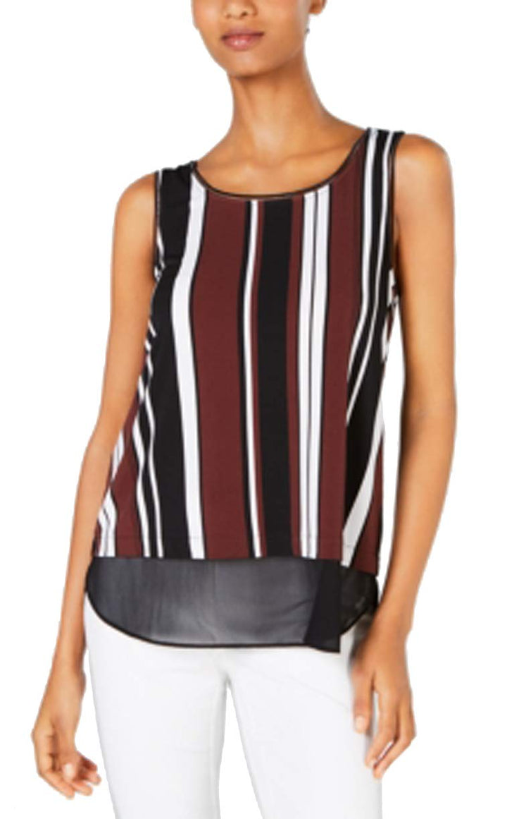 Alfani Petite Printed Woven Hem Sleeveless Top