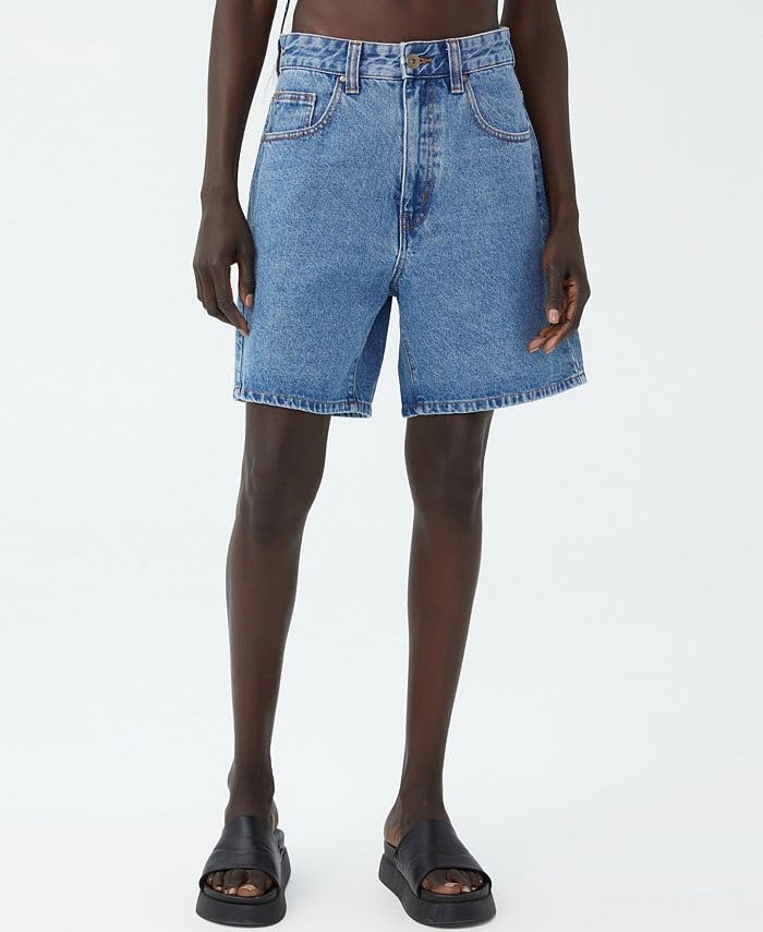 Womens Dad Denim Shorts
