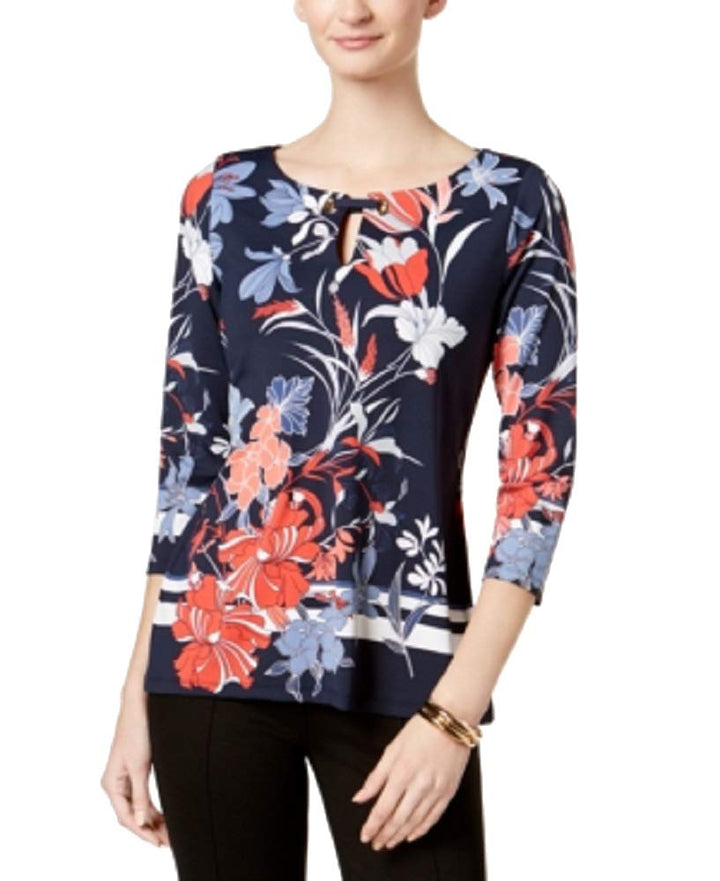 Charter Club Grommet Trim Keyhole Top