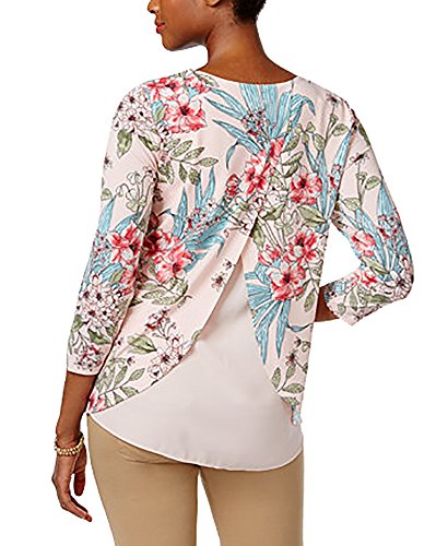 Charter Club Floral Print Layered Back Top