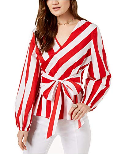 Striped Wrap Blouse