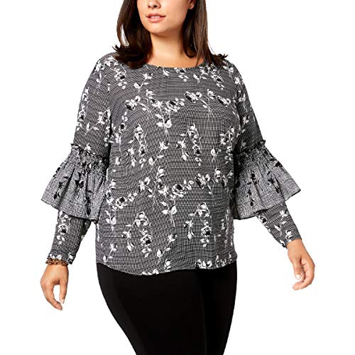NY Collection Plus Size Printed Ruffle Sleeve Top