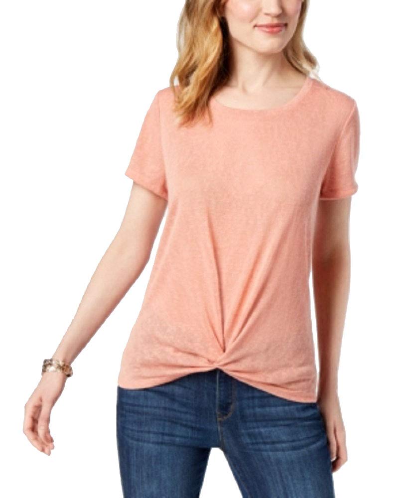 Style & Co Twist Front High Low T-Shirt