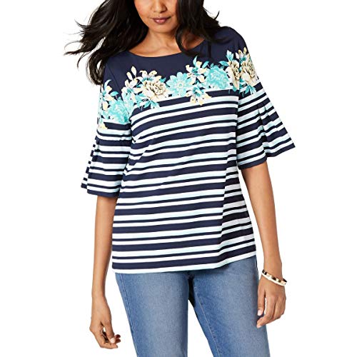 Petite Printed Ruffle-Sleeve Top