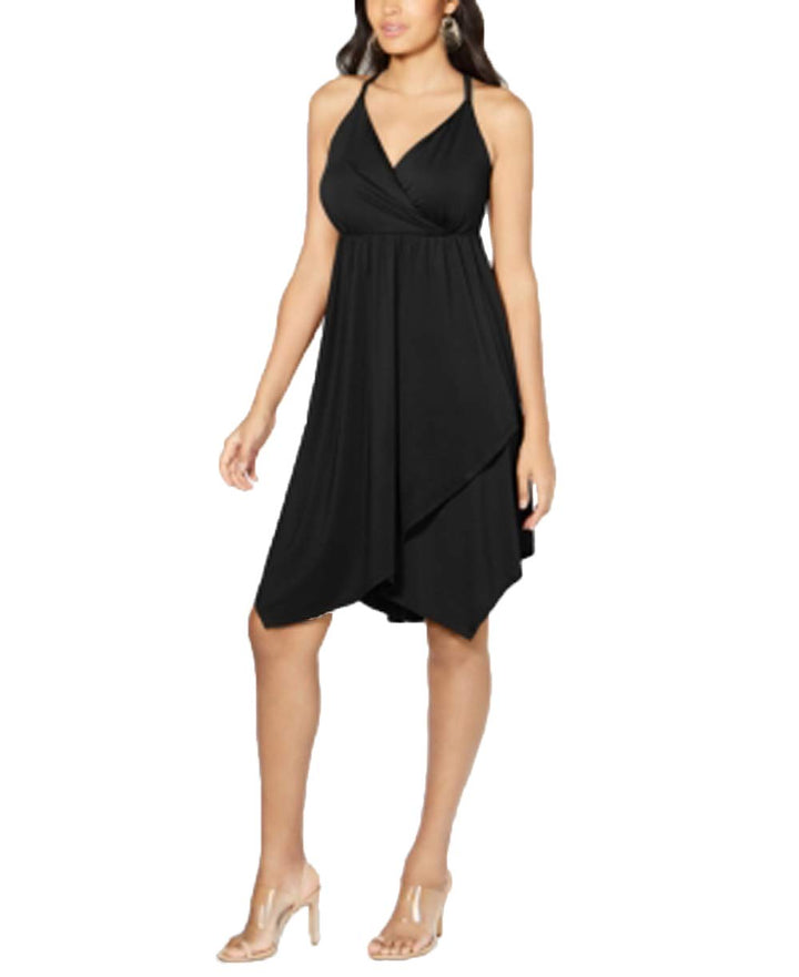 Solid Crisscross Ring Dress