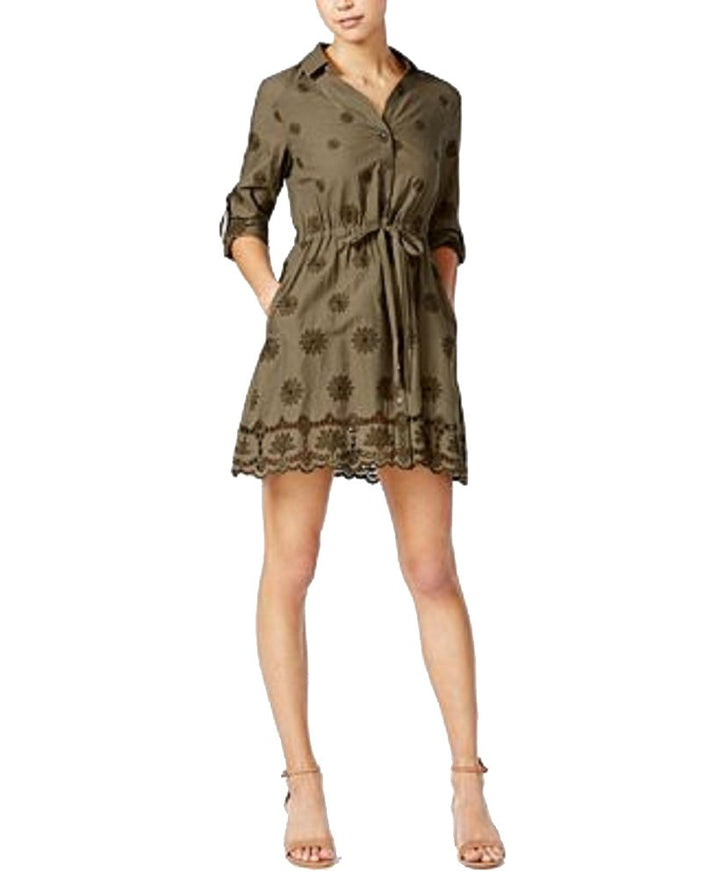 Maison Jules Cotton Embroidered Shirtdress