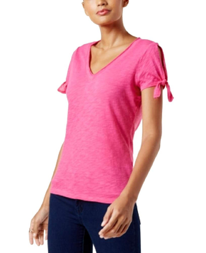 INC International Concepts Cotton Tie Sleeve T-Shirt