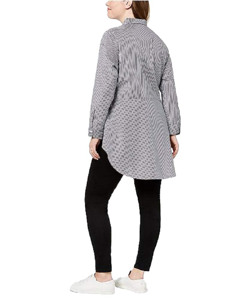 Almost Famous Trendy Plus Size Cotton Embellished High Low Peplum Shirt