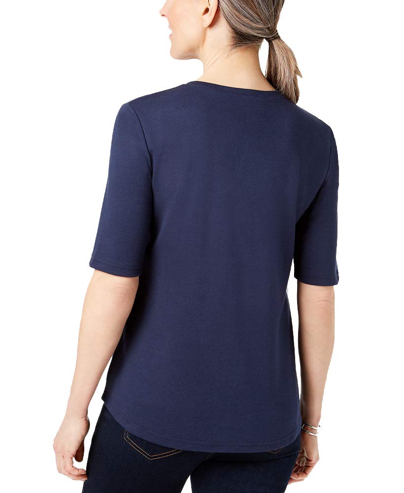 Karen Scott Printed Studded T-Shirt