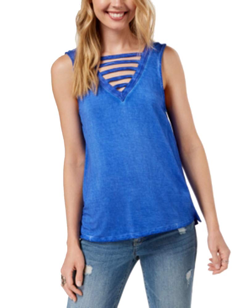 Juniors' Lattice-Front Tank Top