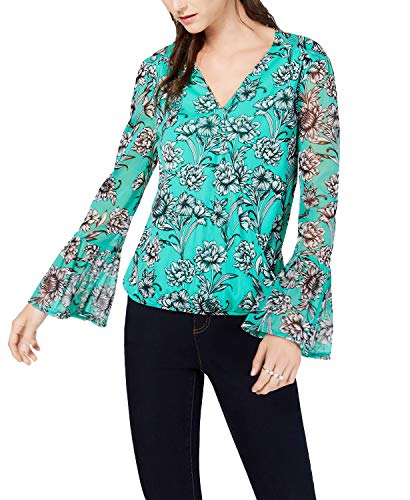 Petite Bell Sleeve Surplice Neck Top