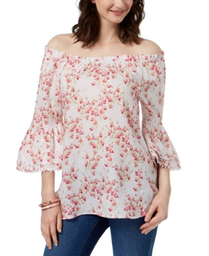 Charter Club Linen Bell Sleeve Top