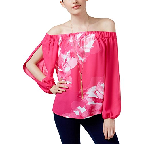 INC International Concepts Petite Printed Off The Shoulder Top