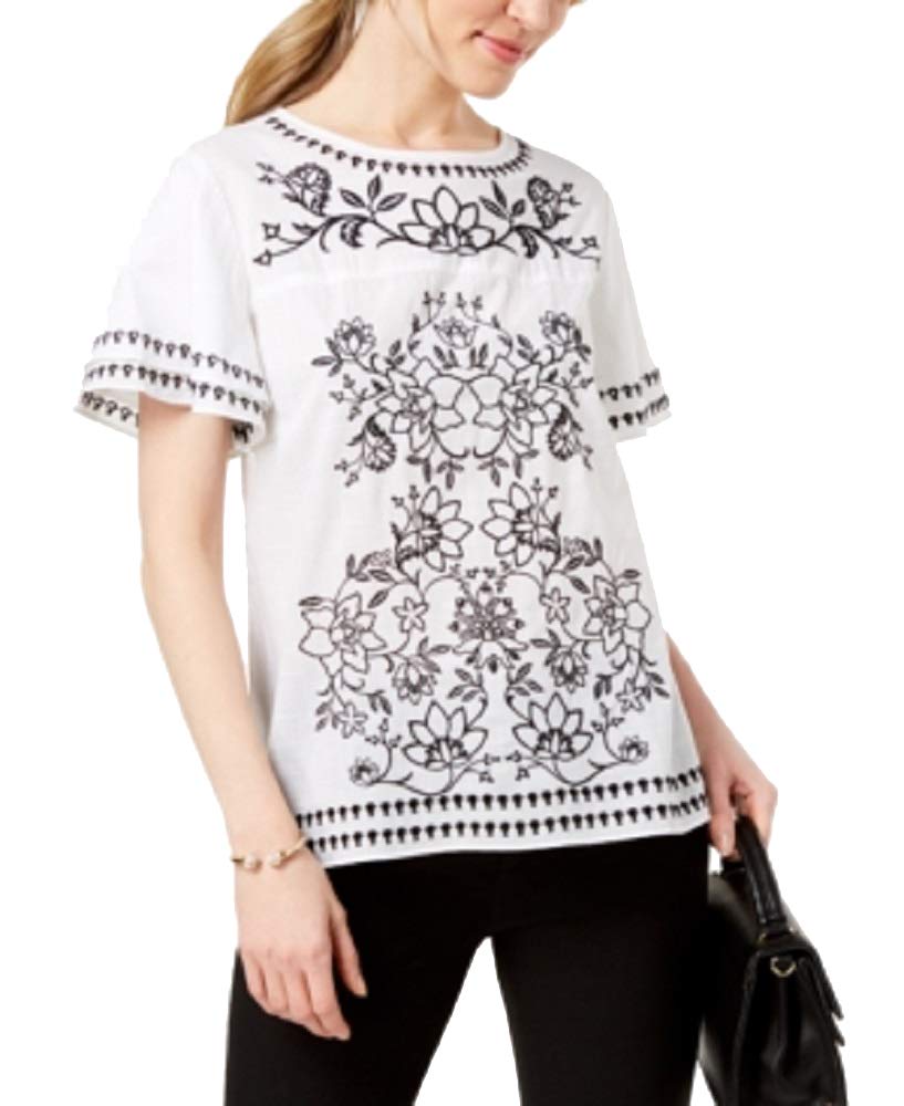 Charter Club Cotton Embroidered Top