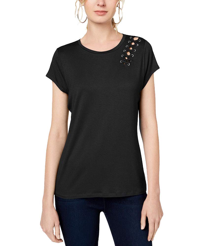 Petite Grommet Lace T-Shirt