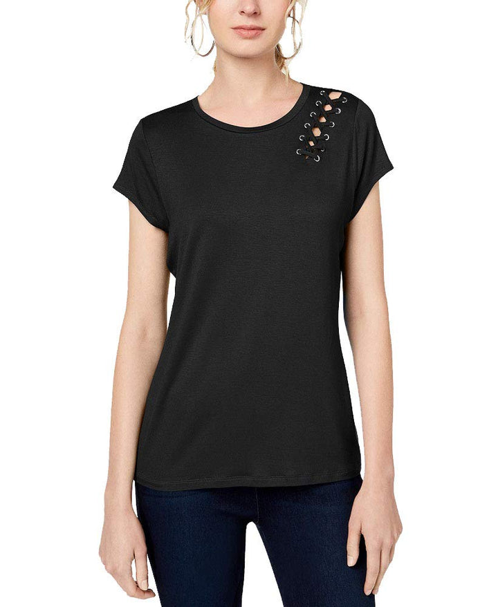 Petite Grommet Lace T-Shirt