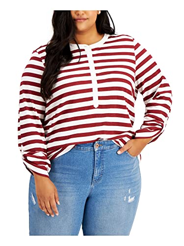 Style & Co Plus Size Cotton Striped Top