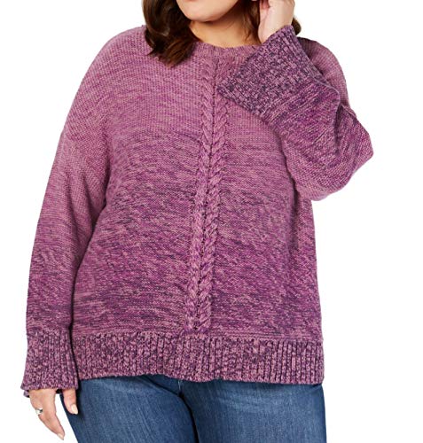 Style & Co Plus Size Braided Trim Marled Sweater