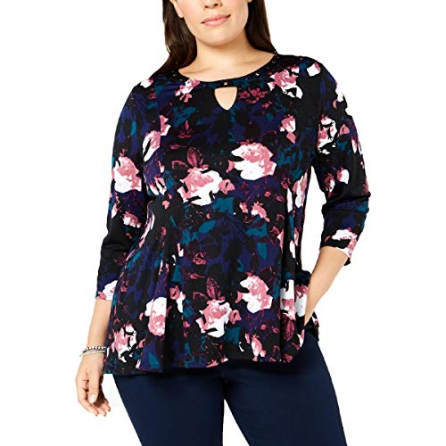 NY Collection Plus Size Embellished Trapeze Top