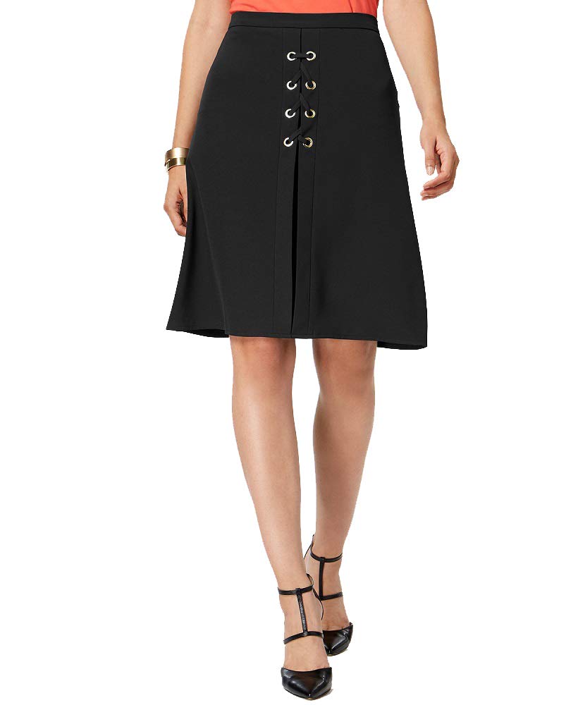 NY Collection Lace Up Grommet Embellished Skirt