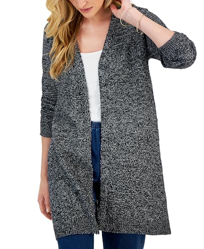 Karen Scott Womens Turbo Popcorn Knit Cardigan