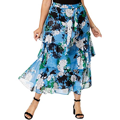 Plus Size Printed Tiered Skirt