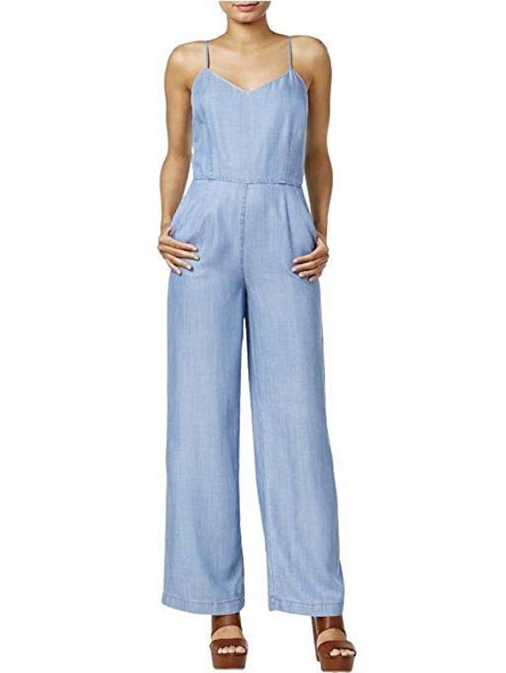 Maison Jules Sleeveless Chambray Jumpsuit