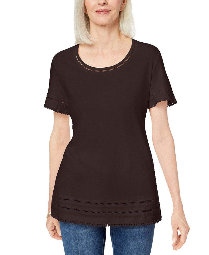 Karen Scott Ladder Inset T-Shirt